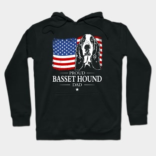 Proud Basset Hound Dad American Flag patriotic dog Hoodie